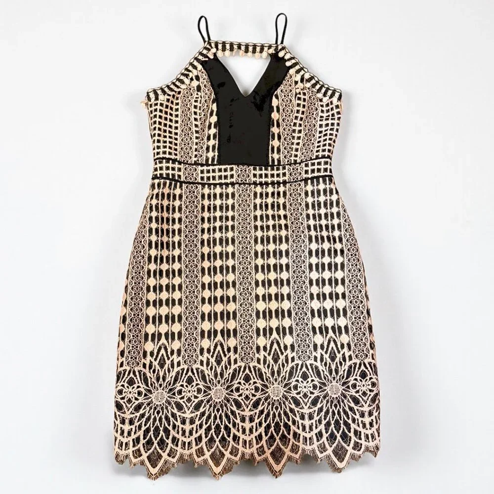 Harlyn Lace Mini Dress Black Women's Size Large - Picture 5 of 8